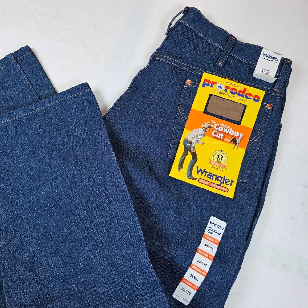Wrangler Cowboy Cut Original Fit Jeans Rigid Indigo Blue 13MWZ 38x32 NWT